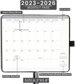 2023-2026 Monthly Pocket Planner/Calendar - 3 Year Pocket Monthly Calendar, Jul 2023 - Jun 2026, 6.3" × 3.8", 36-Month Planner with Pen Hold, Elastic Closure, 2 Bookmarks, Inner Pocket, Thick Paper, Brown - Image 3